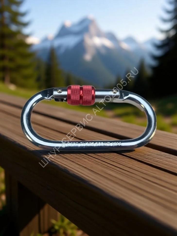Карабин овал 25 кн с муфтой keylock сталь 