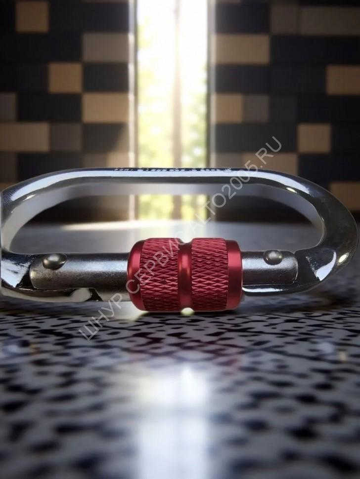 Карабин овал 25 кн с муфтой keylock сталь 